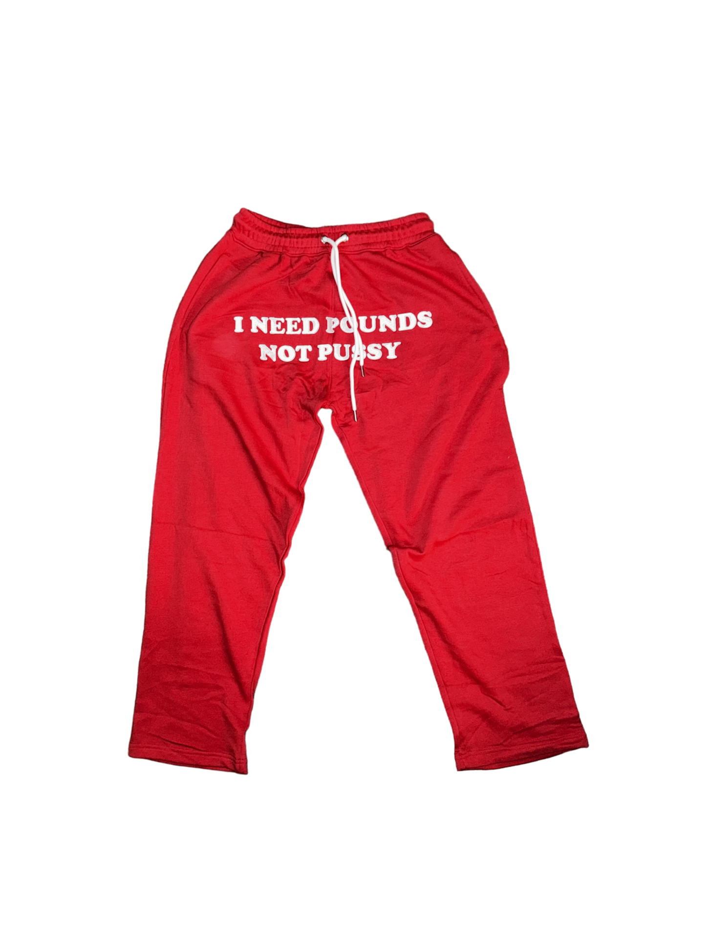 "I NEED POUNDS NOT PUSSY" Relaxed Sweatpants (Lemon Cherry)